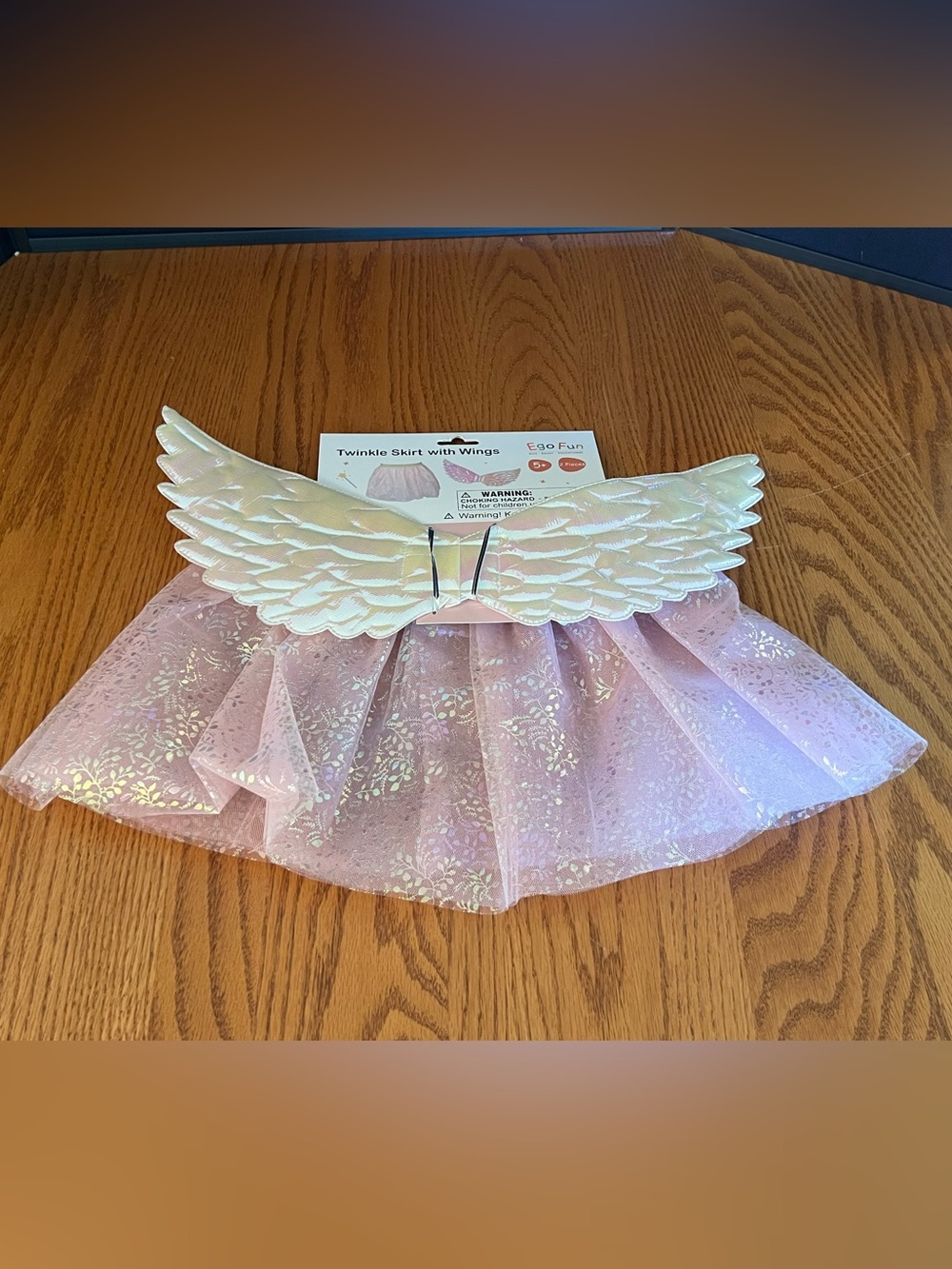 Twinkle Pink Tulle Skirt with Angel Wings
